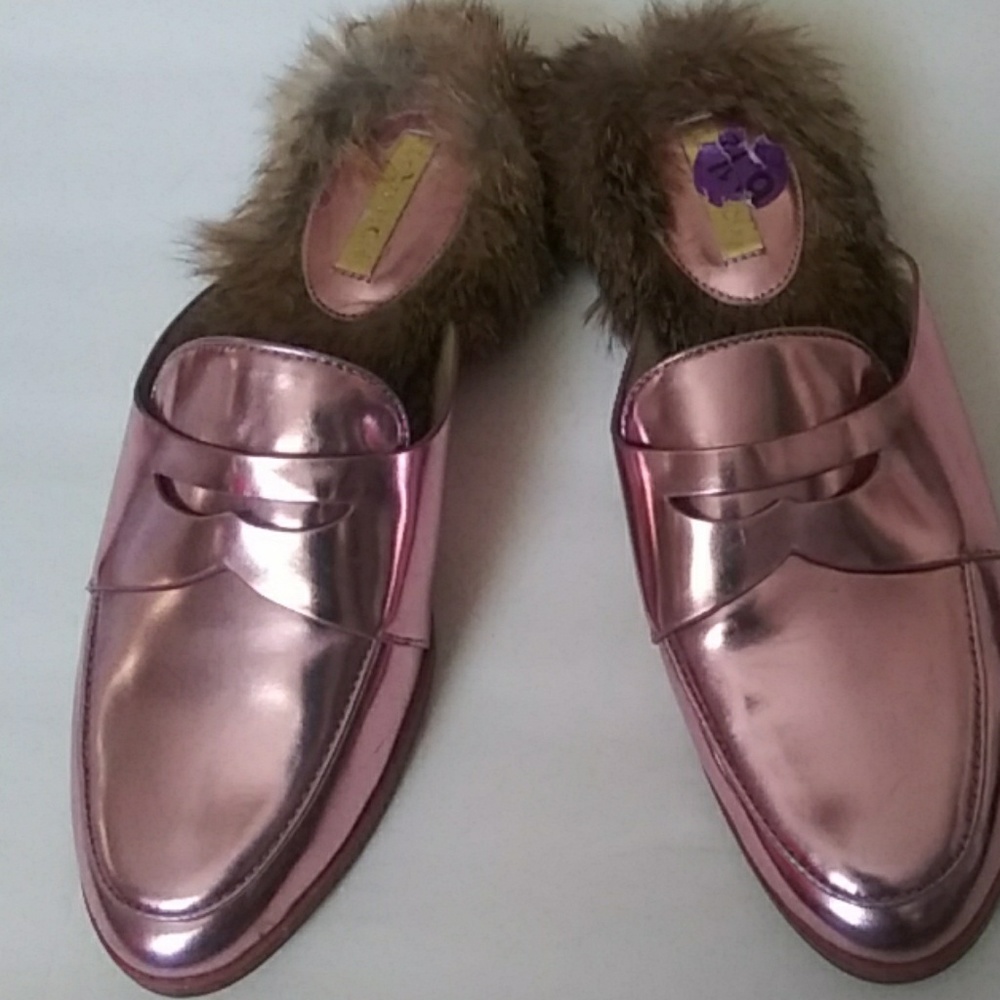 Louise et Cie Dugan II Genuine Rabbit Fur Mule
